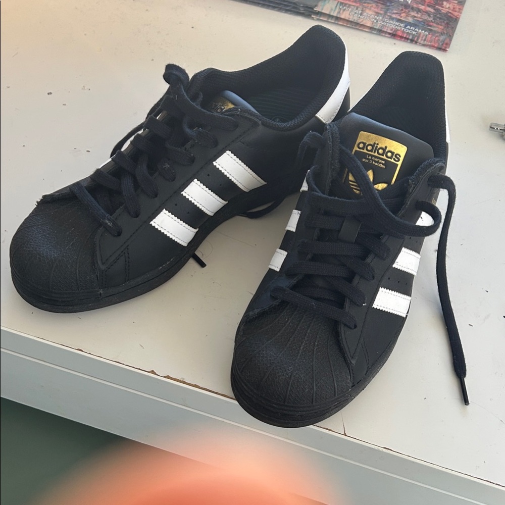 adidas Black and White Athletic Shoes
